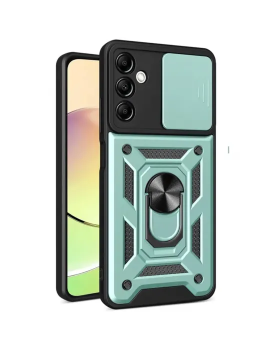 Samsung Galaxy S24 Fe Pars Lens Yüzüklü Silikon - Yeşil