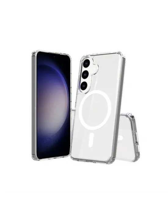 Samsung Galaxy S24 Kılıf Magneticsafe Şeffaf Silikon - Şeffaf