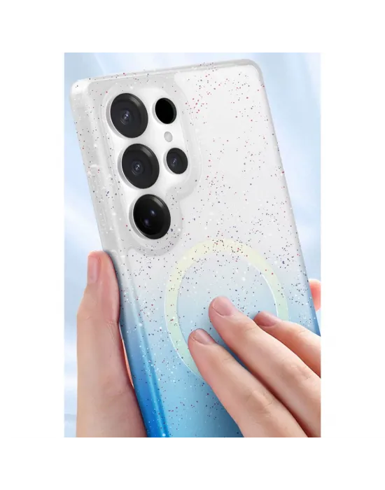 Samsung Galaxy S24 Ultra Pummel Shiny Magsafe Kapak - Mavi
