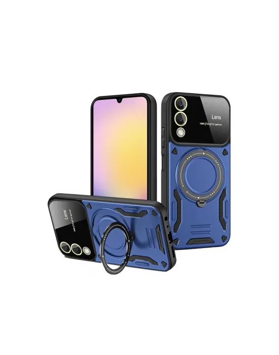 Samsung Galaxy S25 Edge Kılıf Joy Lens Standlı Kapak - Lacivert