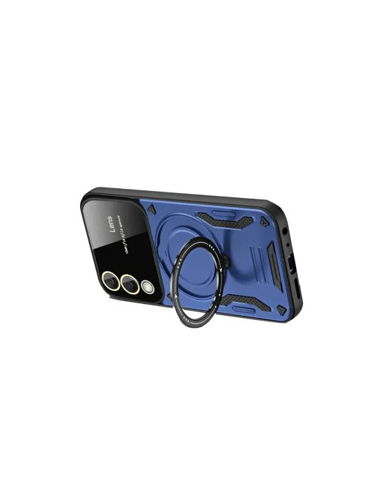 Samsung Galaxy S25 Edge Kılıf Joy Lens Standlı Kapak - Lacivert