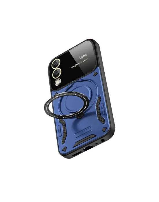 Samsung Galaxy S25 Edge Kılıf Joy Lens Standlı Kapak - Lacivert