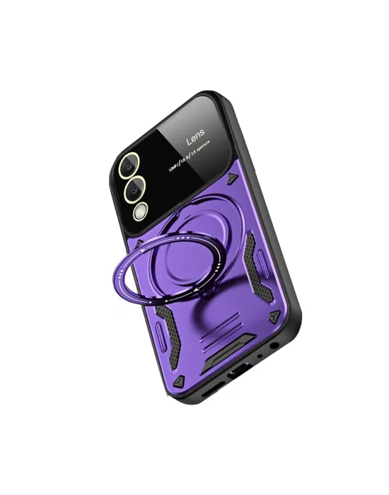 Samsung Galaxy S25 Edge Kılıf Joy Lens Standlı Kapak - Mor