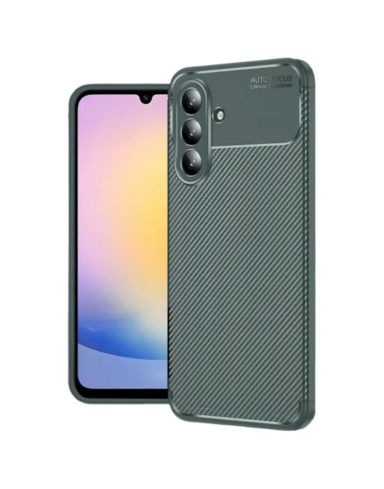 Samsung Galaxy S25 Fe Auto Focus Karbon Kapak - Koyu Yeşil
