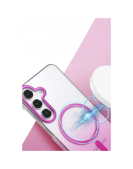 Samsung Galaxy S25 Glossy Magsafe Kapak - Pembe
