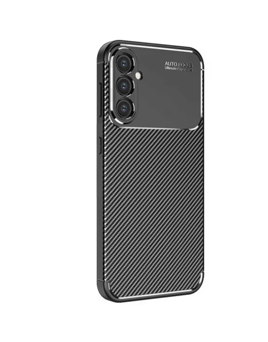 Samsung Galaxy S25 Kılıf Auto Focus Karbon Kapak - Siyah