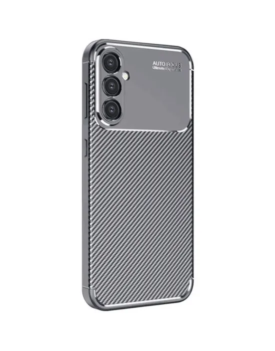 Samsung Galaxy S25 Plus Kılıf Auto Focus Karbon Kapak - Gri