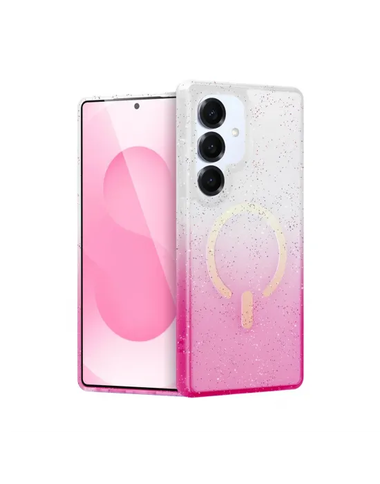 Samsung Galaxy S25 Plus Pummel Shiny Magsafe Kapak - Pembe