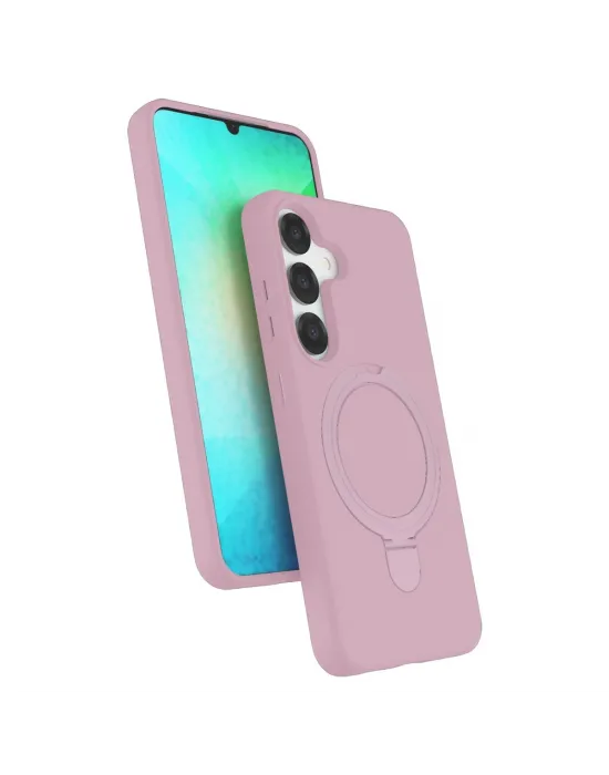Samsung Galaxy S25 Regal Magsafe Standlı Kapak - Açık Pembe