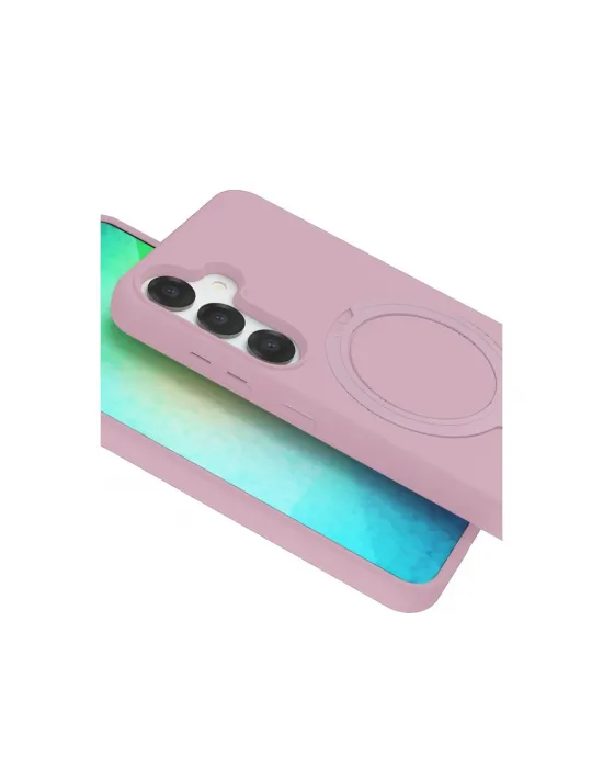 Samsung Galaxy S25 Regal Magsafe Standlı Kapak - Açık Pembe