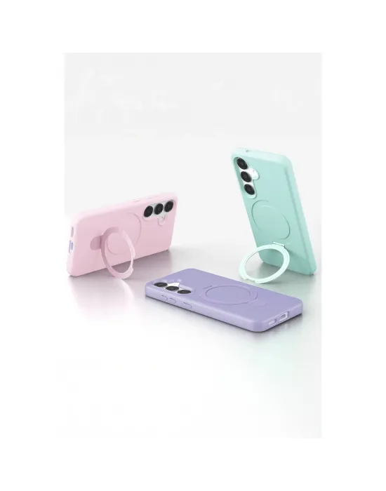 Samsung Galaxy S25 Regal Magsafe Standlı Kapak - Açık Pembe