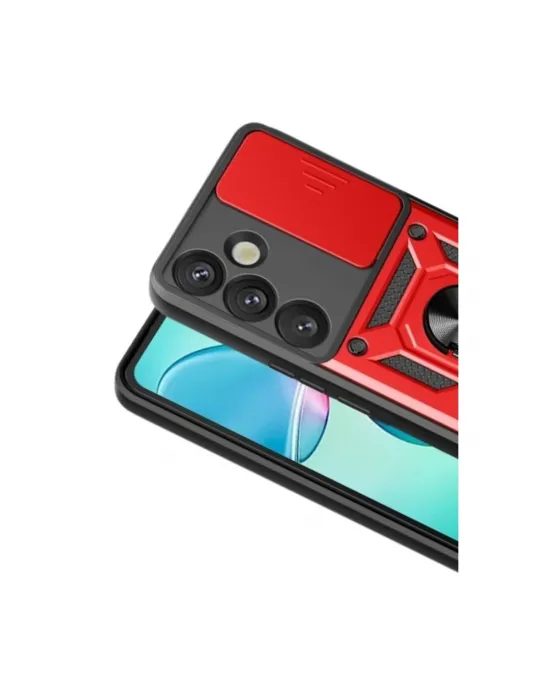 Samsung Galaxy S26 Plus Pars Lens Yüzüklü Silikon - Kırmızı