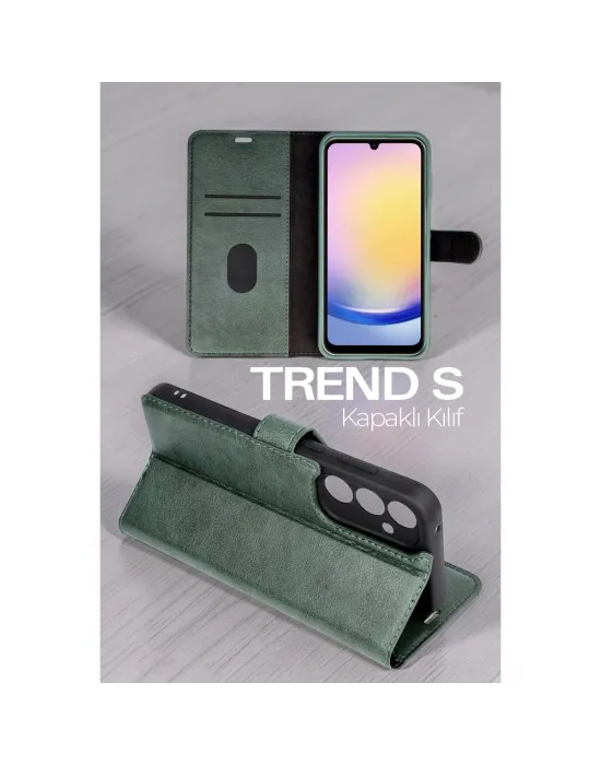 Samsung Galaxy S26 Plus Trend S Plus Kapaklı Kılıf - Yeşil
