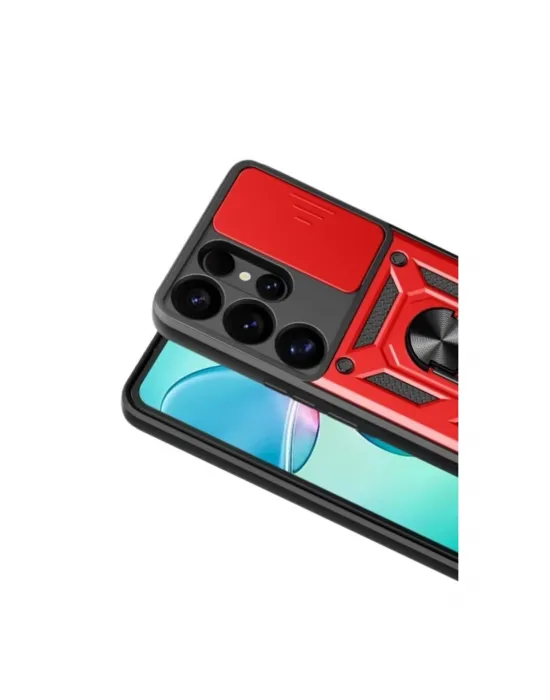 Samsung Galaxy S26 Ultra Pars Lens Yüzüklü Silikon - Kırmızı