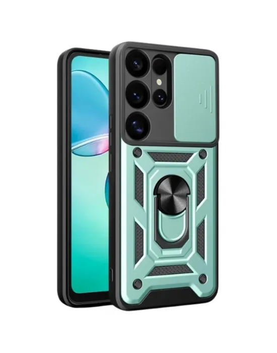 Samsung Galaxy S26 Ultra Pars Lens Yüzüklü Silikon - Yeşil