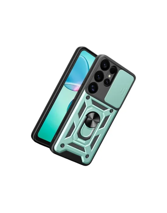 Samsung Galaxy S26 Ultra Pars Lens Yüzüklü Silikon - Yeşil