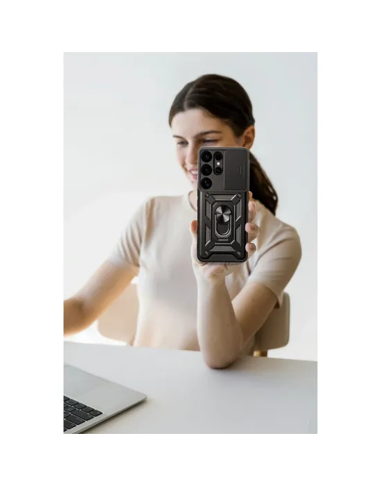 Samsung Galaxy S26 Ultra Pars Lens Yüzüklü Silikon - Yeşil