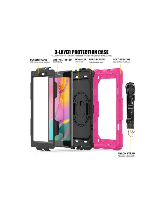 Samsung Galaxy T290 Tab A 8 Kılıf Pars Tablet Kapak - Pembe