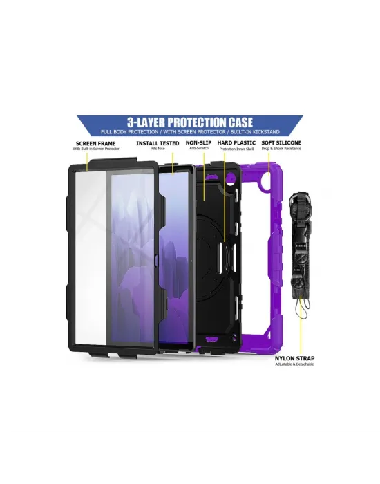 Samsung Galaxy T500 Tab A7 10.4 Kılıf Pars Tablet Kapak - Mor