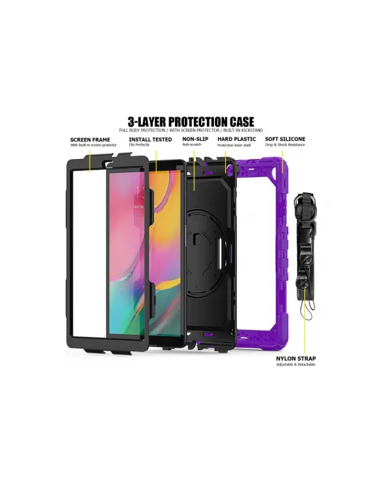 Samsung Galaxy T510 Tab A 10.1 Kılıf Pars Tablet Kapak - Mor