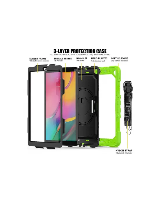 Samsung Galaxy T510 Tab A 10.1 Kılıf Pars Tablet Kapak - Yeşil