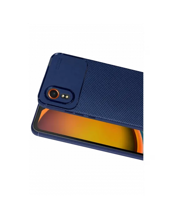 Samsung Galaxy Xcover 7 Kılıf Auto Focus Karbon Kapak - Lacivert