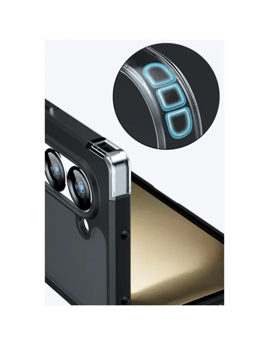 Samsung Galaxy Z Fold 5 Kılıf Blur Fold Kapak - Mat Siyah