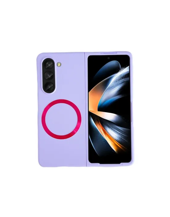 Samsung Galaxy Z Fold 5 Kılıf Mata Fold Kapak - Lila