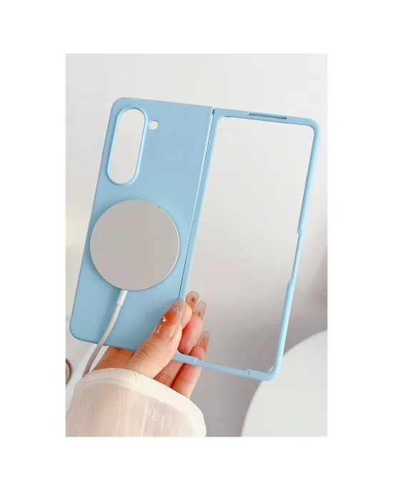 Samsung Galaxy Z Fold 5 Kılıf Mata Fold Kapak - Lila