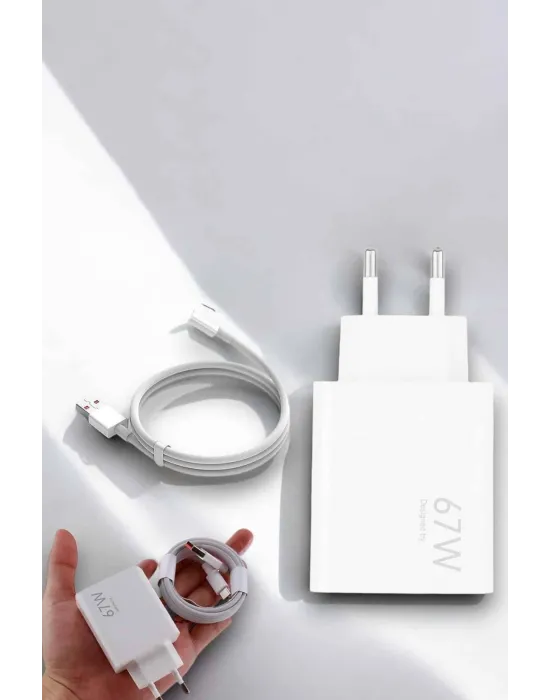 Şarj Aleti 67w Hızlı Şarj Turbo Type-c Uyumlu Şarj Adaptörü Kablosu