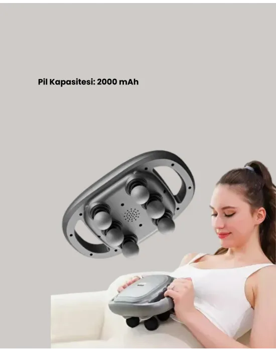 Şarjlı 6 Başlıklı Masaj Tabancası 2000 Mah Sessiz Güçlü Motor