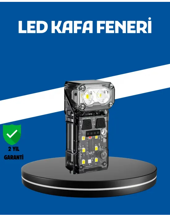 Şarjlı Led Kafa Lambası Manyetik Klipsli El Sensörlü Çok Fonksiyonlu