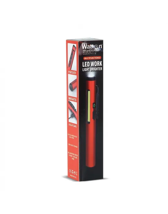 Şarjlı Mıknatıslı Çalışma Lambası Cep Feneri  Wt-307-s