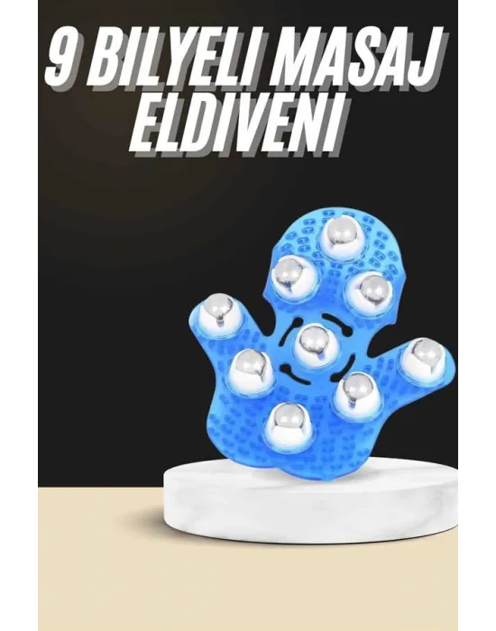 Selülit Giderici Masaj Eldiveni 9 Bilyeli Palm Masaj Eldiven Tam Vücut