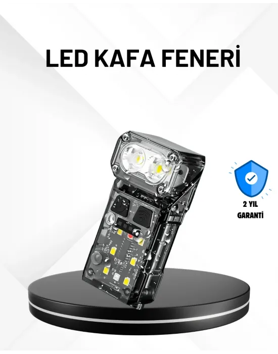 Sensörlü Led Kafa Feneri Şarj Edilebilir Manyetik Eller Serbest