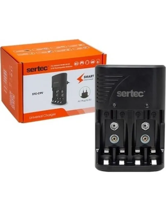 Sertec Stc-c802 Aa-aaa-9v Uyumlu 4lü Pil Şarj Aleti