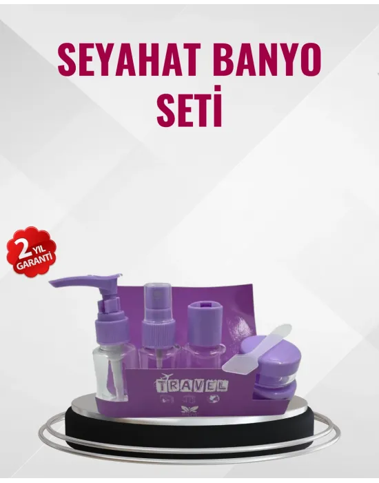 Seyahat Boy Banyo Seti 5’li Mini Şişe Ve Krem Kutusu Çantalı