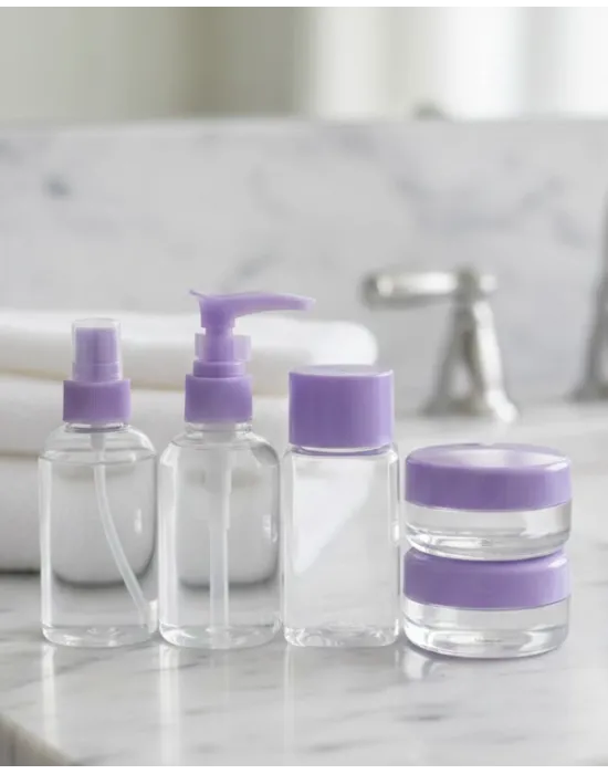 Seyahat İçin 5’li Şeffaf Kozmetik Şişe Seti 30 Ml
