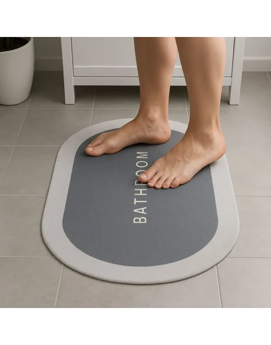 Sihirli Süper Su Emici Kaymaz Tabanlı Oval Paspas 40*60 Cm