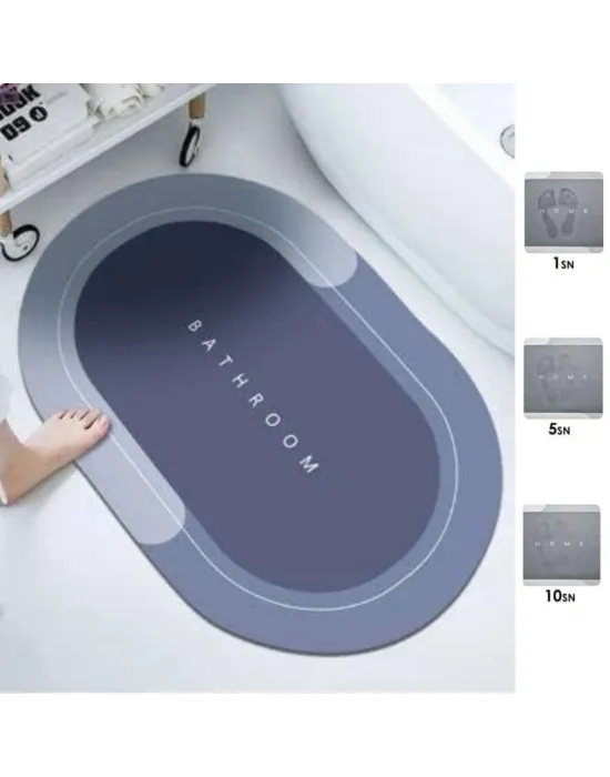 Sihirli Süper Su Emici Kaymaz Tabanlı Oval Paspas 40*60 Cm