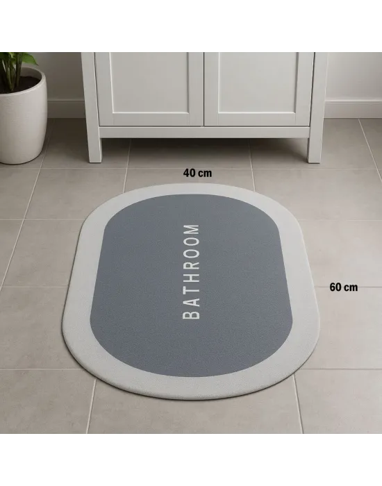 Sihirli Süper Su Emici Kaymaz Tabanlı Oval Paspas 40*60 Cm