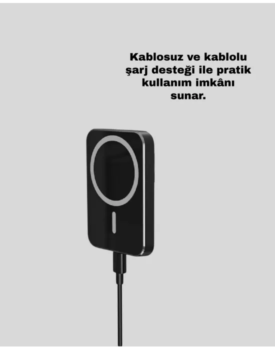 Şık Tasarımlı Magsafe Araç Telefon Tutucu Type-c Girişli