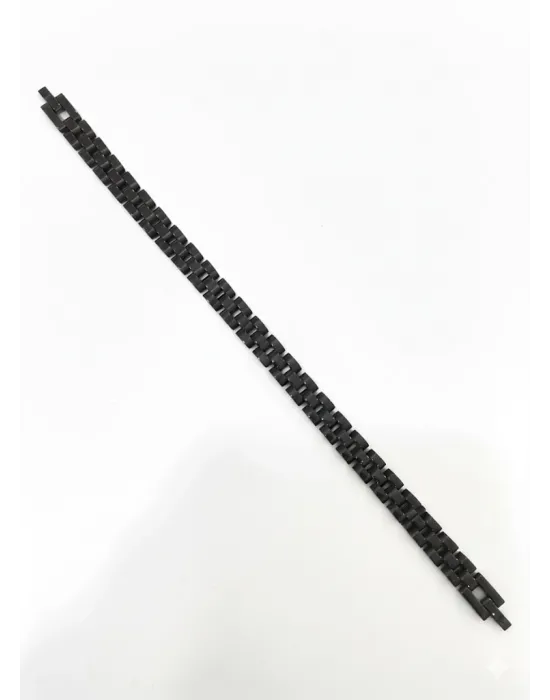 Siyah Çelik  Erkek Çelik Bileklik Boy 21.5 Cm / En 0.8 Mm  - Ebl0076