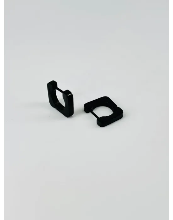 Siyah  Çelik Erkek Küpe Çap (9 Mm) Kalınlık (3 Mm) - Ekp0014