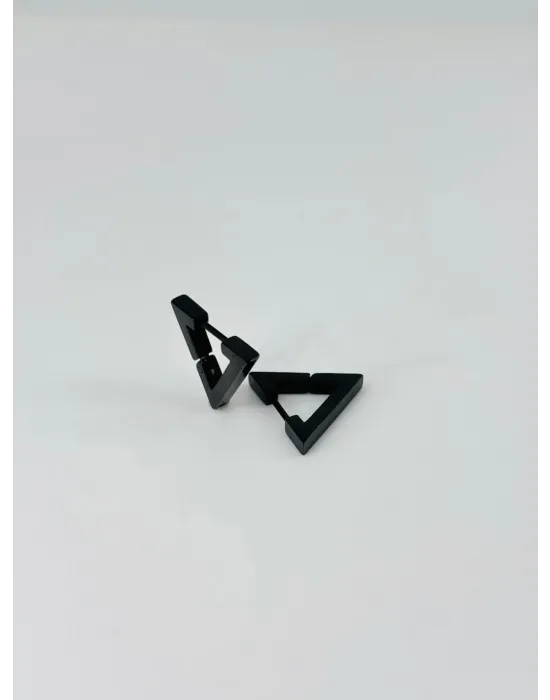 Siyah Çelik Erkek Küpe Çap (9 Mm) Kalınlık (3 Mm) - Ekp0021