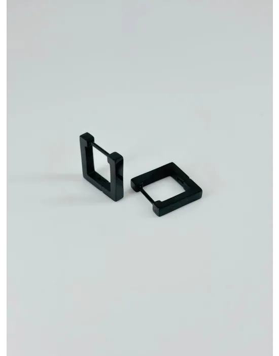Siyah  Çelik Erkek Küpe Çap (9 Mm) Kalınlık (3 Mm) - Ekp0024