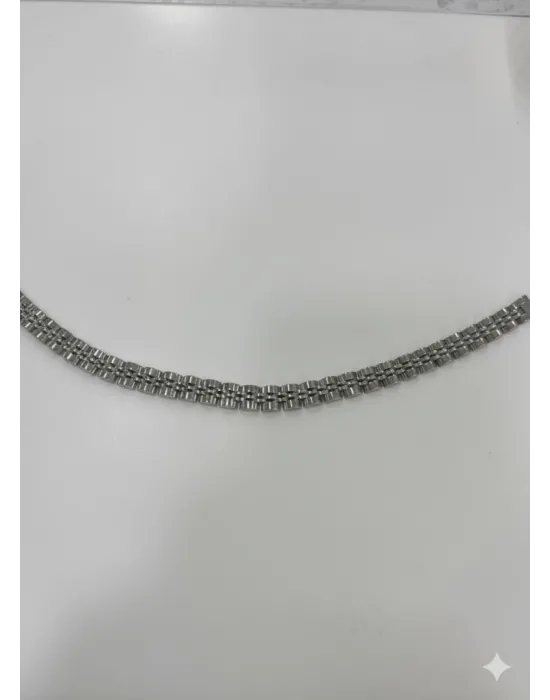 Siyah Deri / Çelik  Erkek Deri Bileklik 20 Cm  - Ebl0037