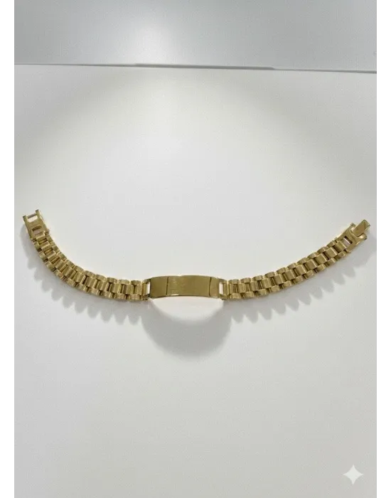 Siyah Deri  / Çelik  Erkek Deri Bileklik 20 Cm  - Ebl0044
