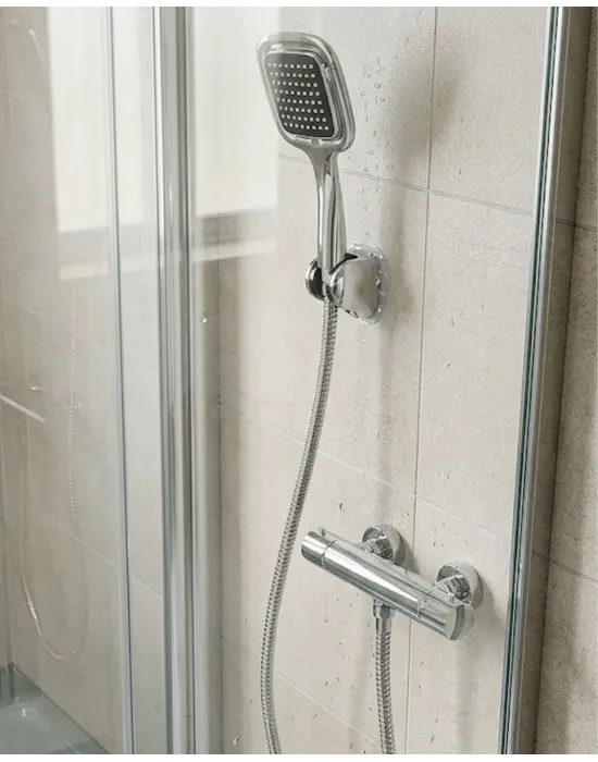 Siyah Duş Başlığı Seti Spiral Hortumlu El Duşu Ve Duvar Askısı Banyo Seti