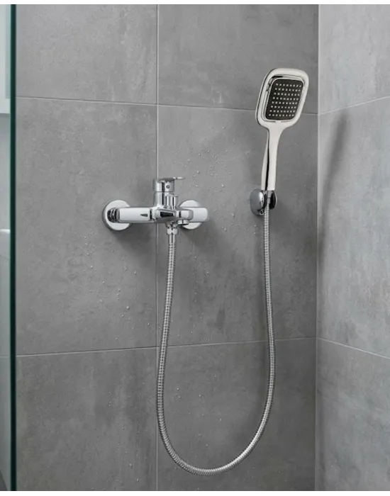 Siyah Duş Seti El Duşu Başlığı Spiral Hortum Dayanıklı Banyo Duş Aksesuarı